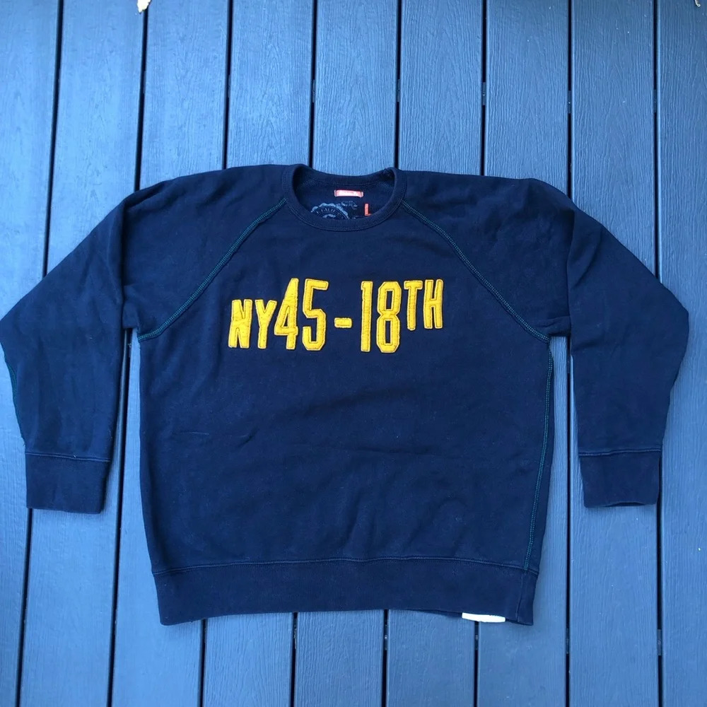 Gap Athletic Fit Pullover Sweatshirt Navy Blue Sz Large Vintage Style NY 45-28th